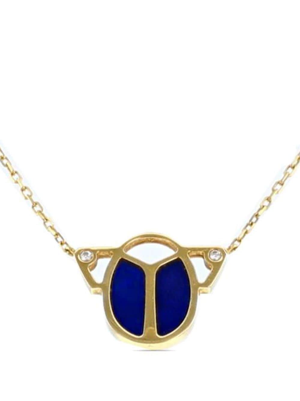 Pre-owned Cartier  Yellow Gold Lapis Lazuli And Diamonds Necklace