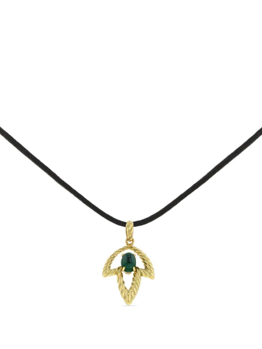 Pre-owned Chaumet 1970s 18kt Yellow Gold Malachite Pendant Charm