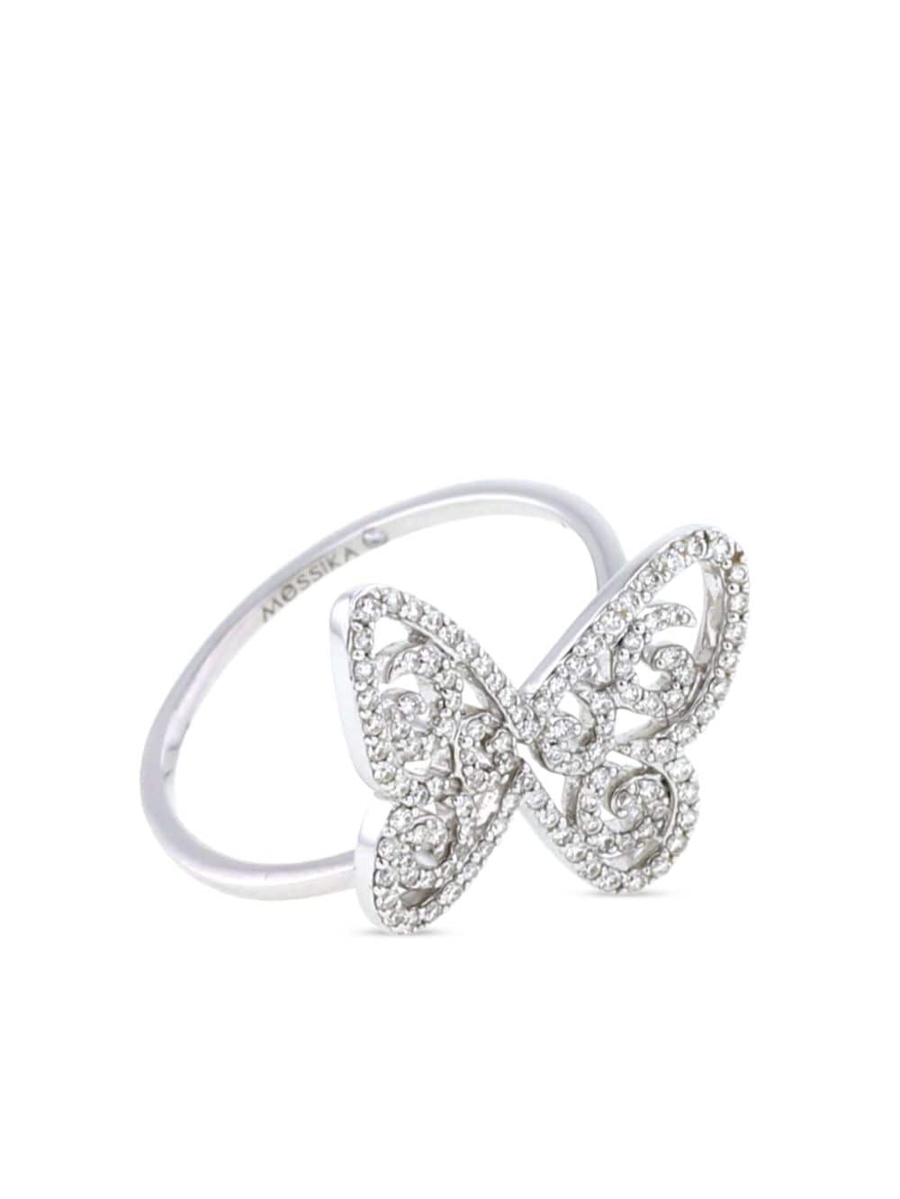Pre-owned Messika  White Gold Butterfly Medium Model Diamond Ring In Silver
