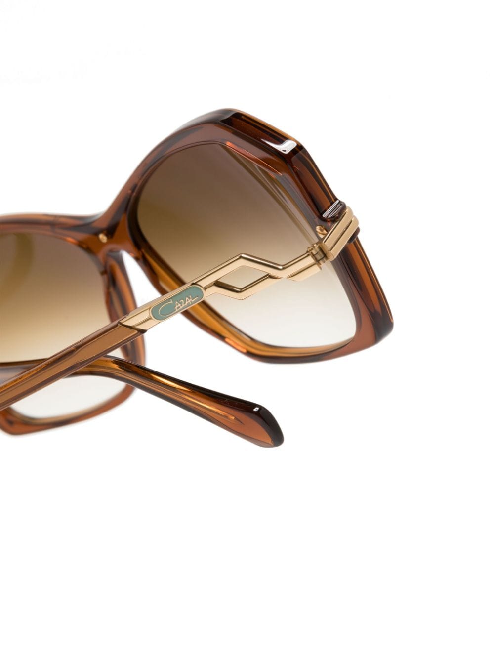 Shop Cazal 8510 Geometric-frame Sunglasses In Braun