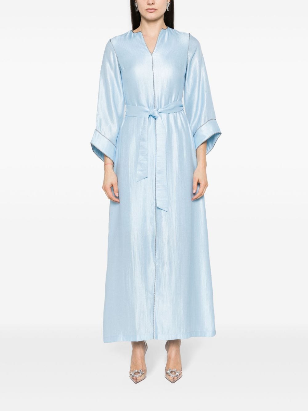 Shop Baruni Hosta Belted Maxi Dress In Blue