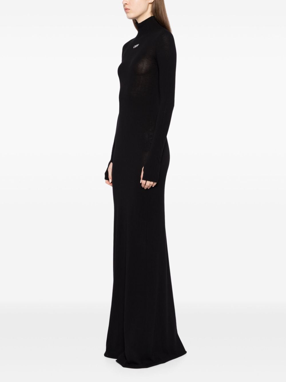 Shop Off-white Off Stamp Slick Maxi Dress In Black