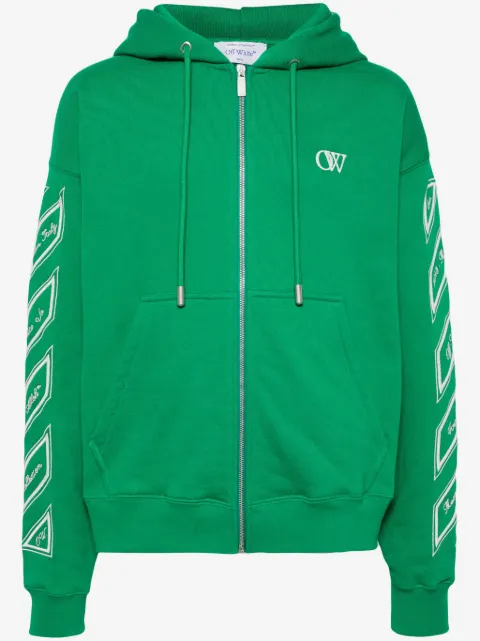 Off-White Diag-stripe zip-up hoodie
