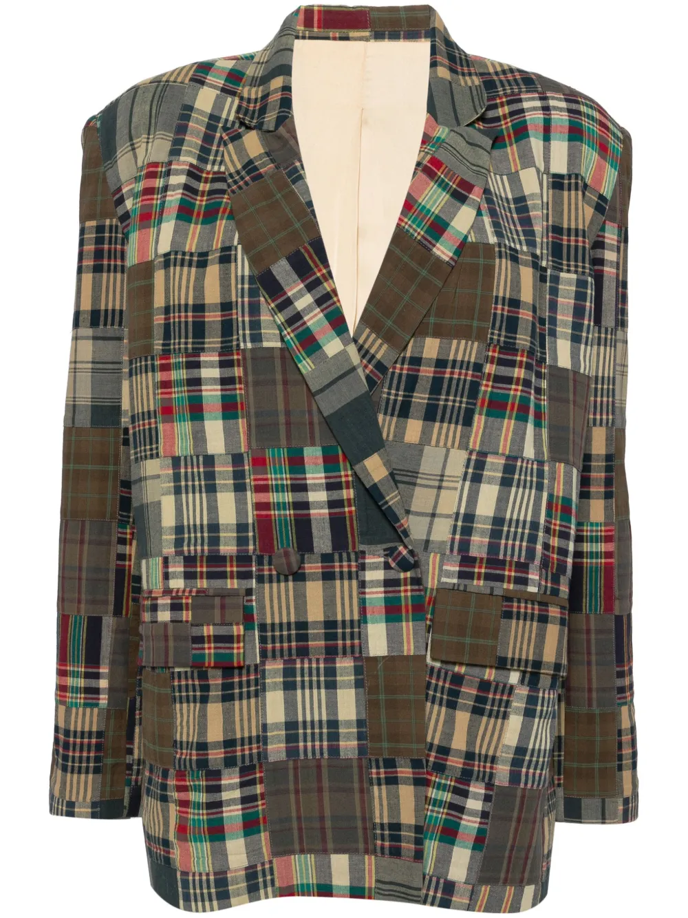 Cynthia Rowley Madras Check Blazer Yellow FARFETCH AZ