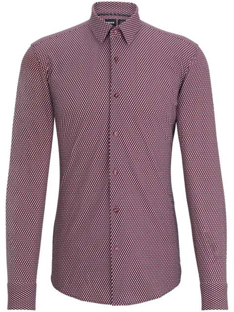 BOSS Camisa com estampa geométrica 