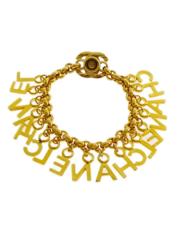 CHANEL Pre-Owned 1996 Turnlock Letter Charms Bracelet | Gold