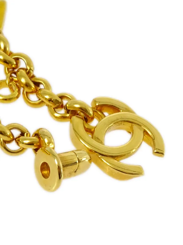 CHANEL Pre-Owned 1996 Turnlock Letter Charms Bracelet | Gold