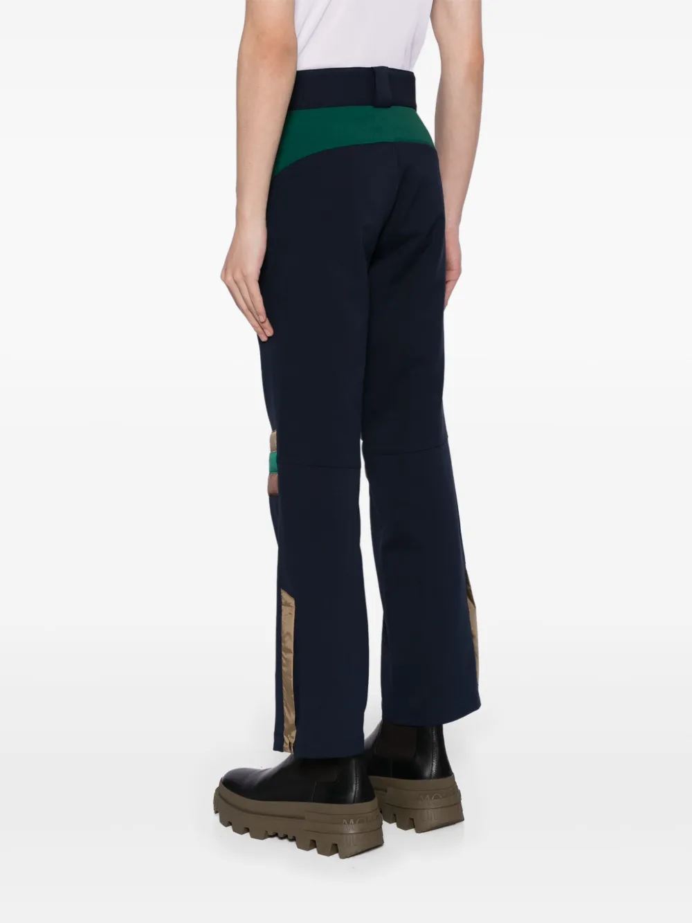 Shop Kolor Panelled Straight-leg Trousers In Blue