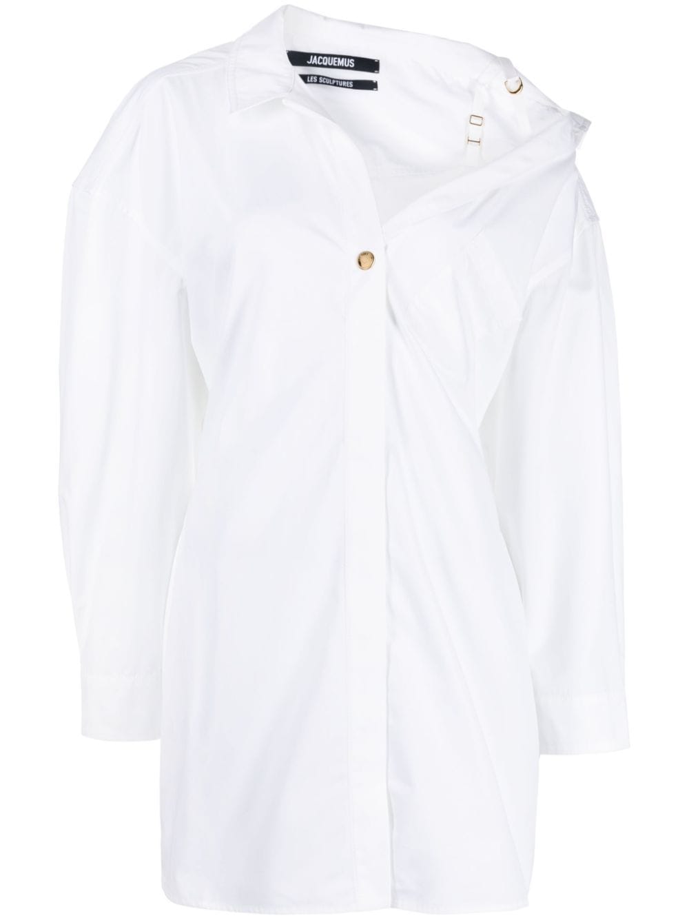 Shop Jacquemus La Mini Robe Chemise Shirt Dress In White