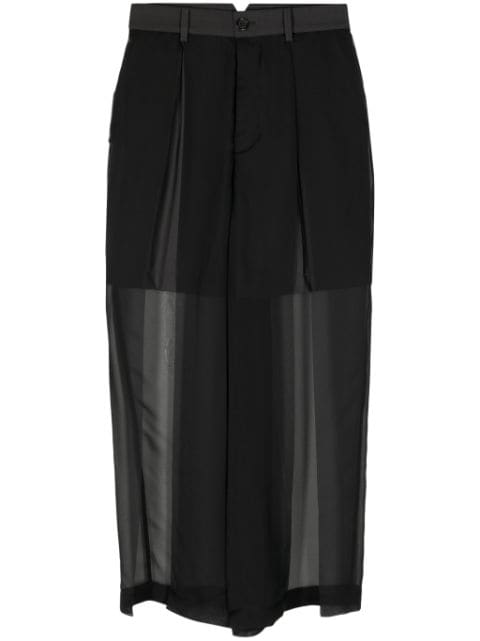 Undercover sheer-panel wool cropped trousers