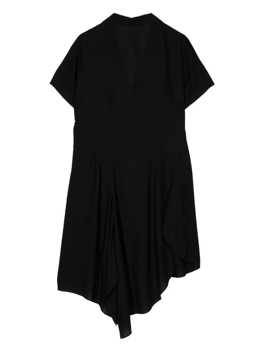 Shop Y's Notched-collar Asymmetric Shirt In Black