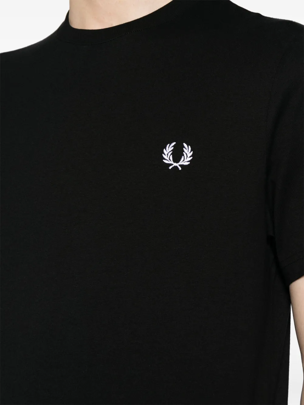 Shop Fred Perry Logo-print Cotton T-shirt In Black