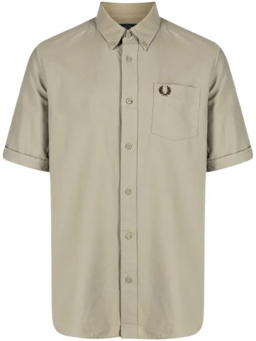Chemise en coton à logo brodé - Fred Perry - Modalova