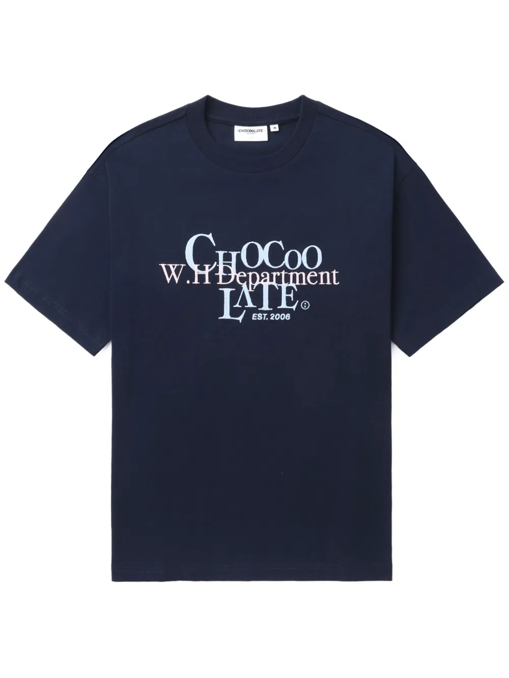 Chocoolate Logo-embroidered Cotton T-shirt In Blue