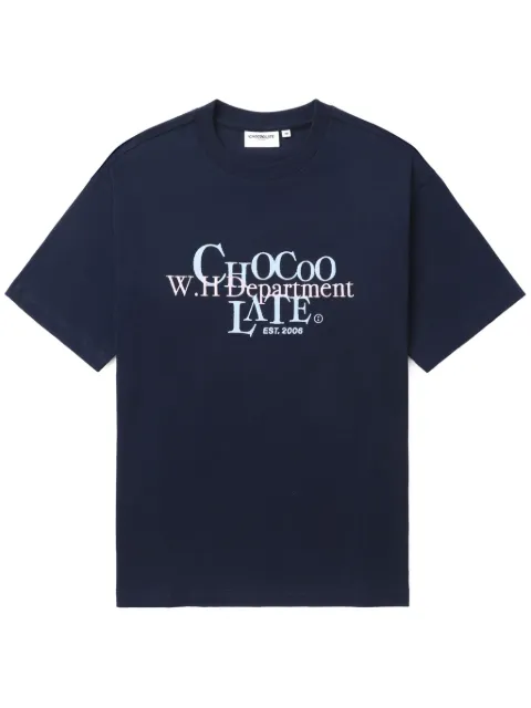 CHOCOOLATE logo-embroidered cotton T-shirt