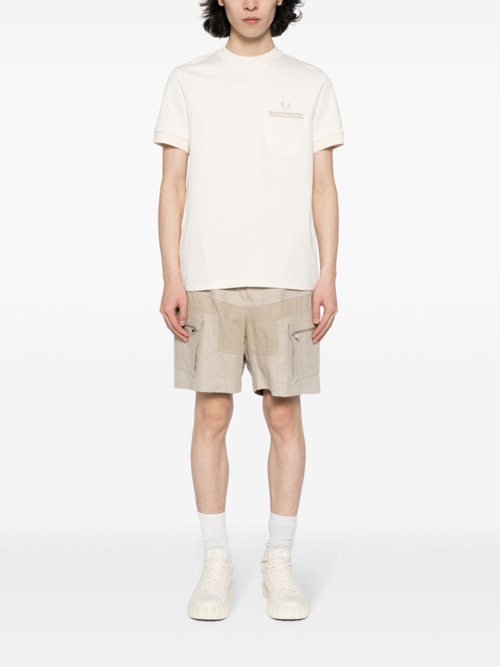 Fred Perry T-shirt met geborduurd logo - Beige