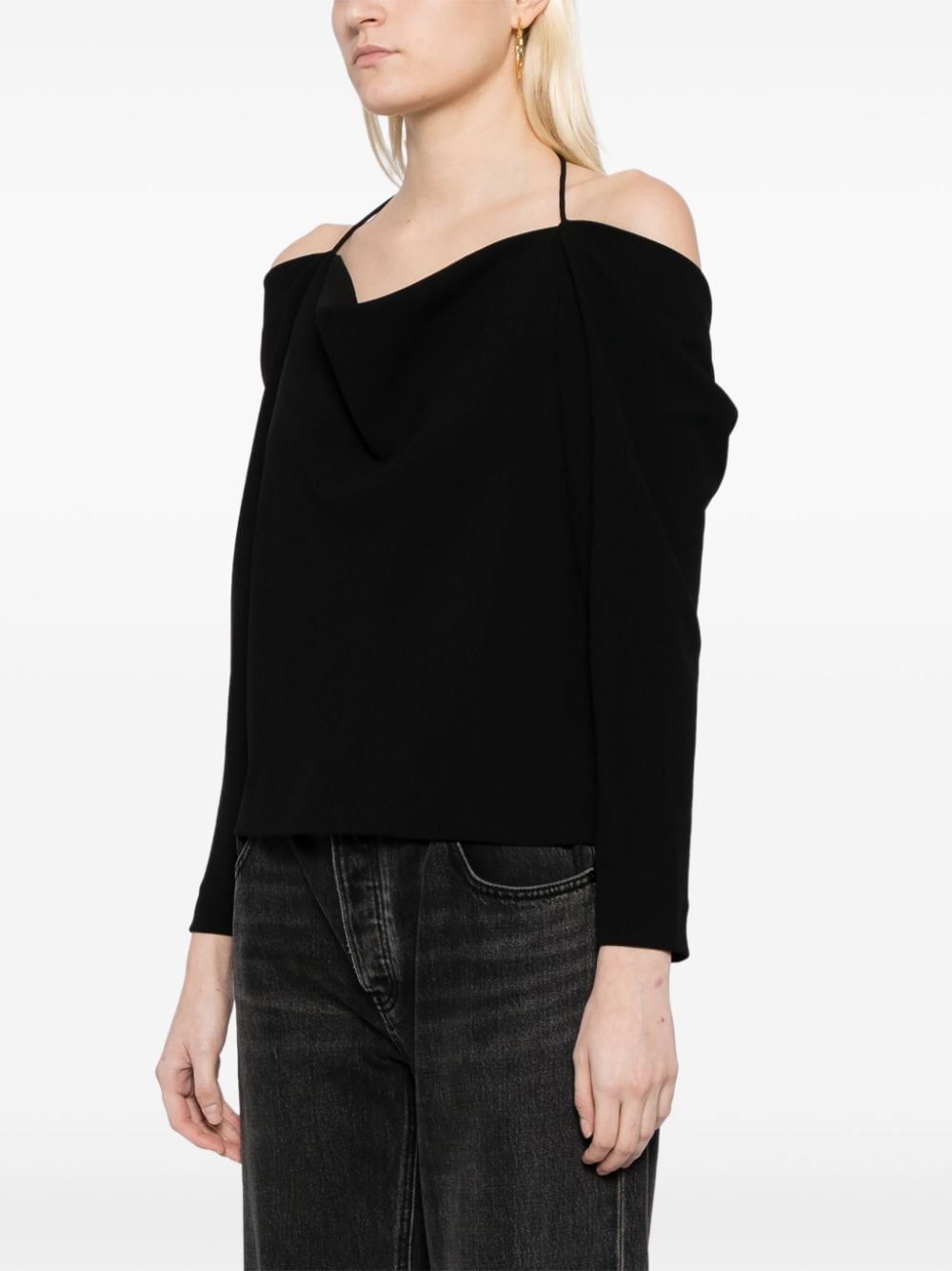 IRO Off-shoulder blouse met halternek Zwart
