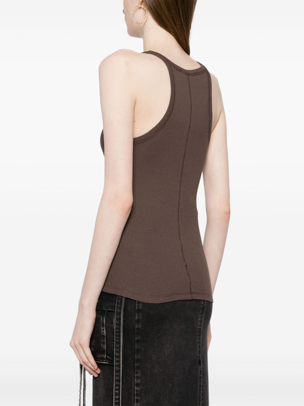 Shop Iro Palisso Ribbed Tank Top In Brown