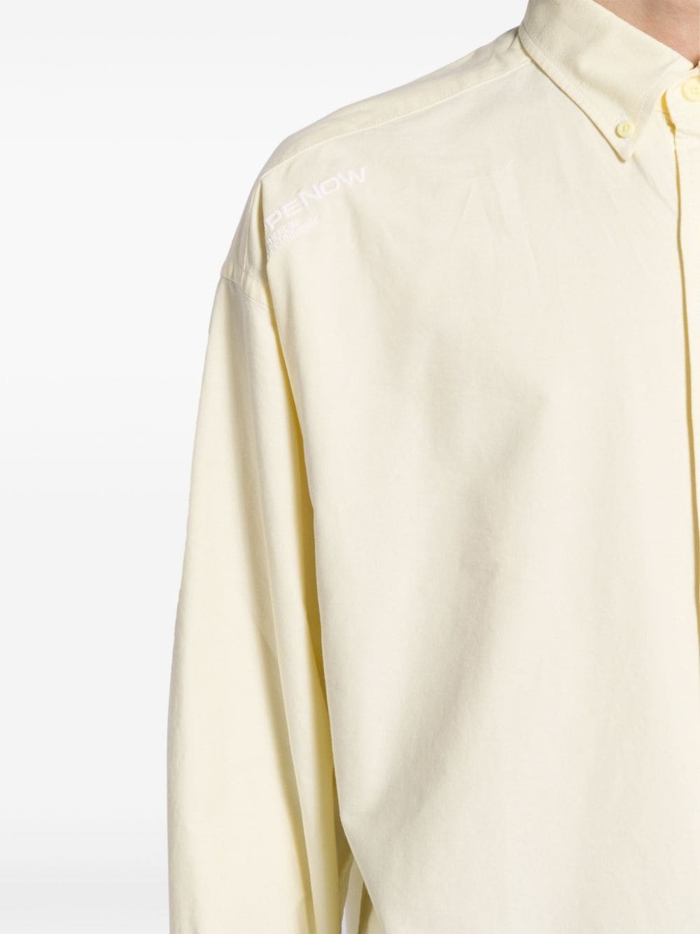 Shop Aape By A Bathing Ape Logo-patch Cotton Shirt In Yellow