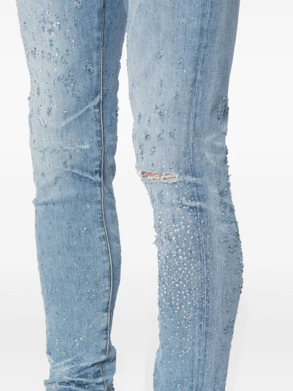 AMIRI crystal-embellished slim-fit Jeans | Blue | FARFETCH PL