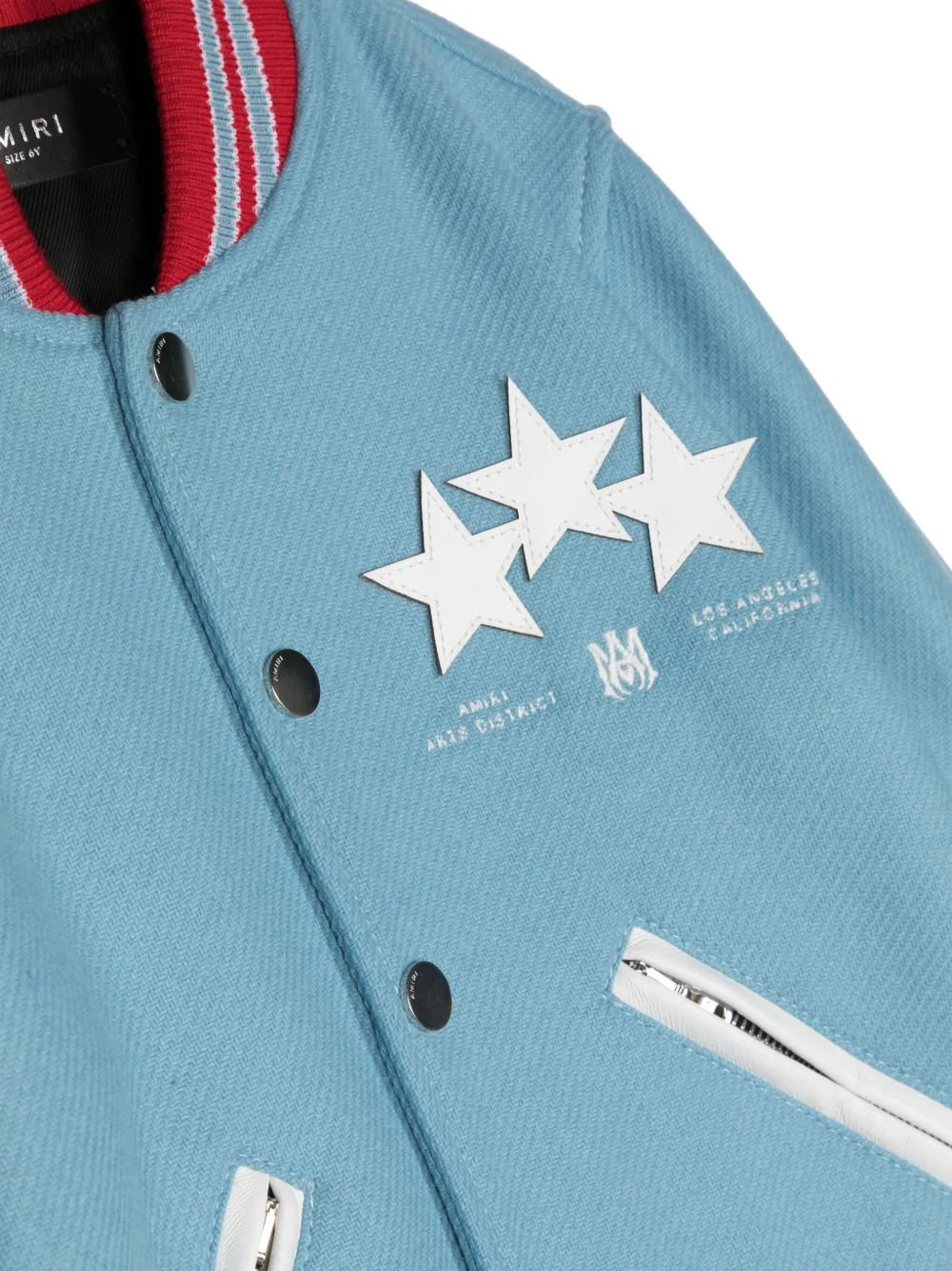 Shop Amiri Star Varsity Logo-embroidered Bomber Jacket In Blue