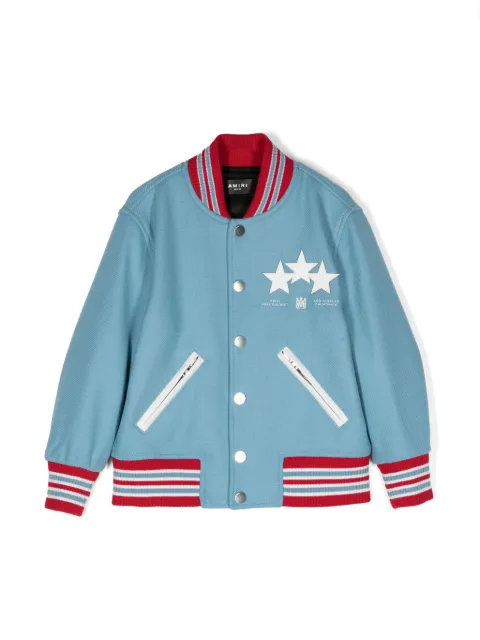 AMIRI KIDS Star Varsity logo-embroidered bomber jacket