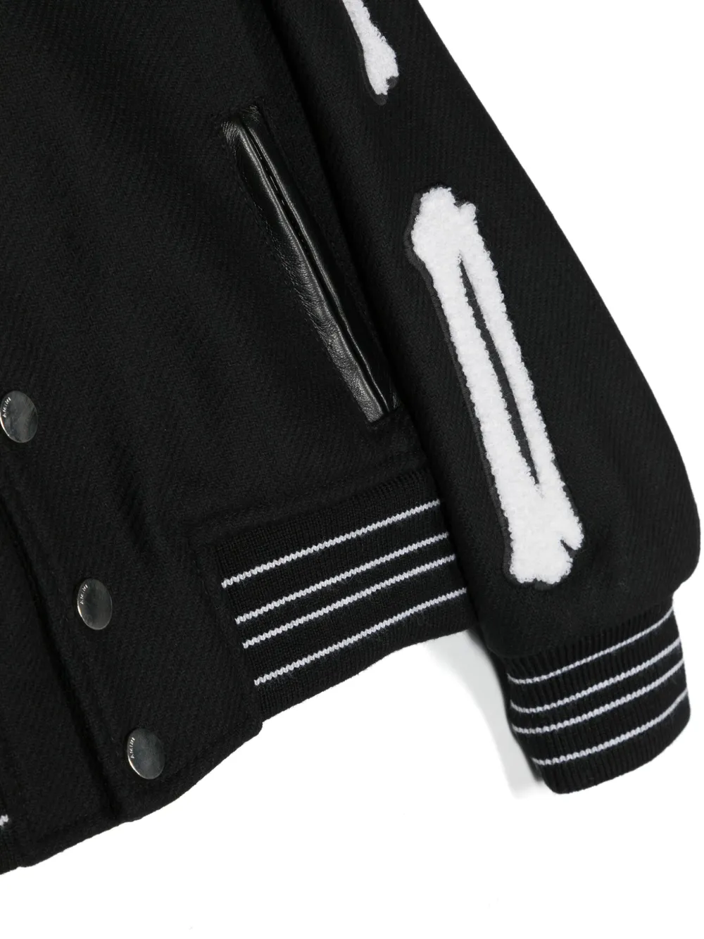 AMIRI KIDS Bomberjack met geborduurd logo Zwart