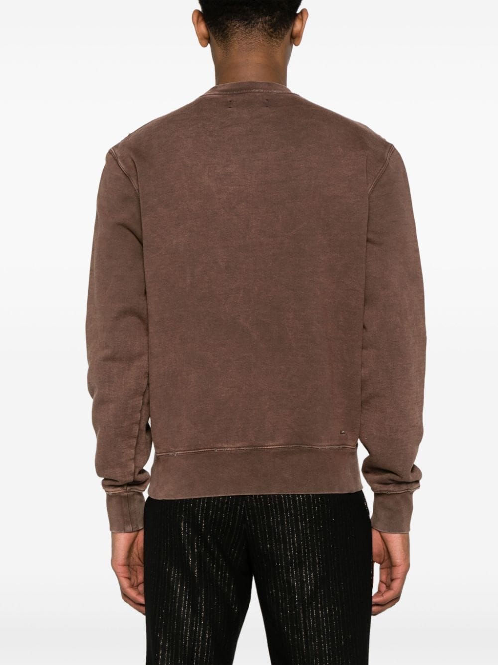 Shop Amiri Eagle-print Cotton Sweatshirt In Brown