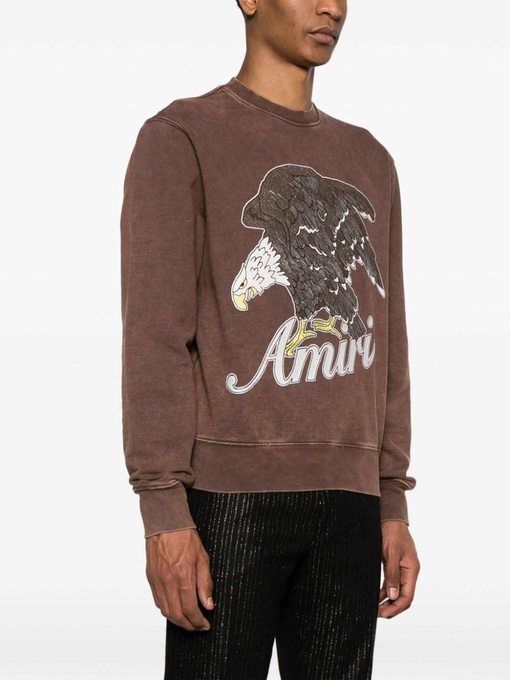 AMIRI Katoenen sweater met adelaarprint Bruin