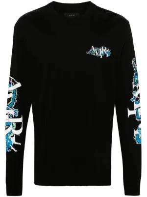 AMIRI ロングTシャツ Bones Stacked ブラック Mサイズ AMIRI Bones
