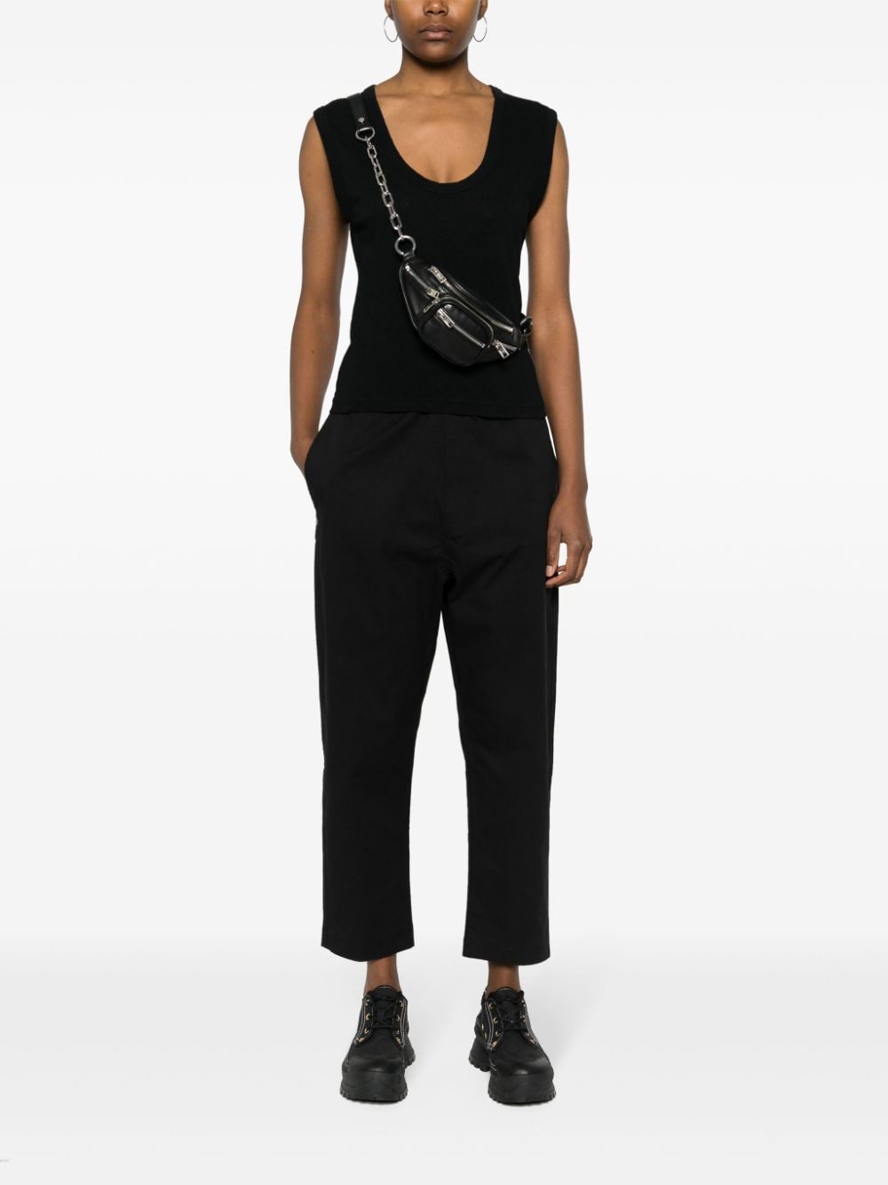 Shop Thom Krom Drop-crotch Straight-leg Cropped Trousers In Black