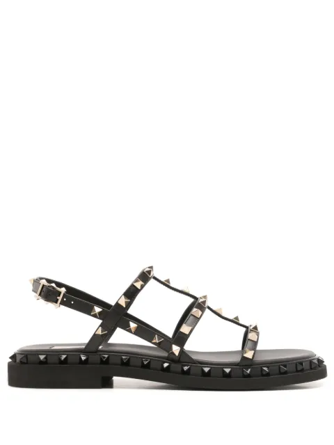 Valentino Garavani Sandália Rockstud de couro com salto 35mm