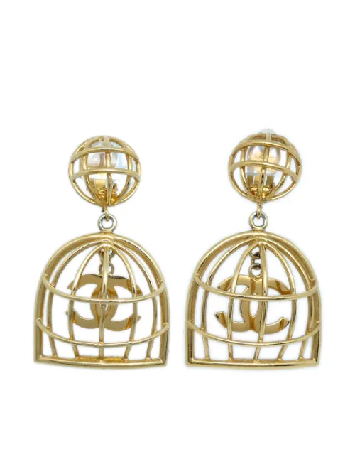 Boucles d'oreilles à clip CC (années 1990-2000) - CHANEL Pre-Owned - Modalova