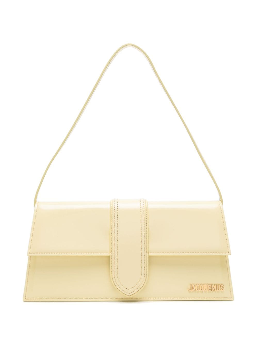 Jacquemus Le Bambino Long Leather Shoulder Bag In Light Yellow