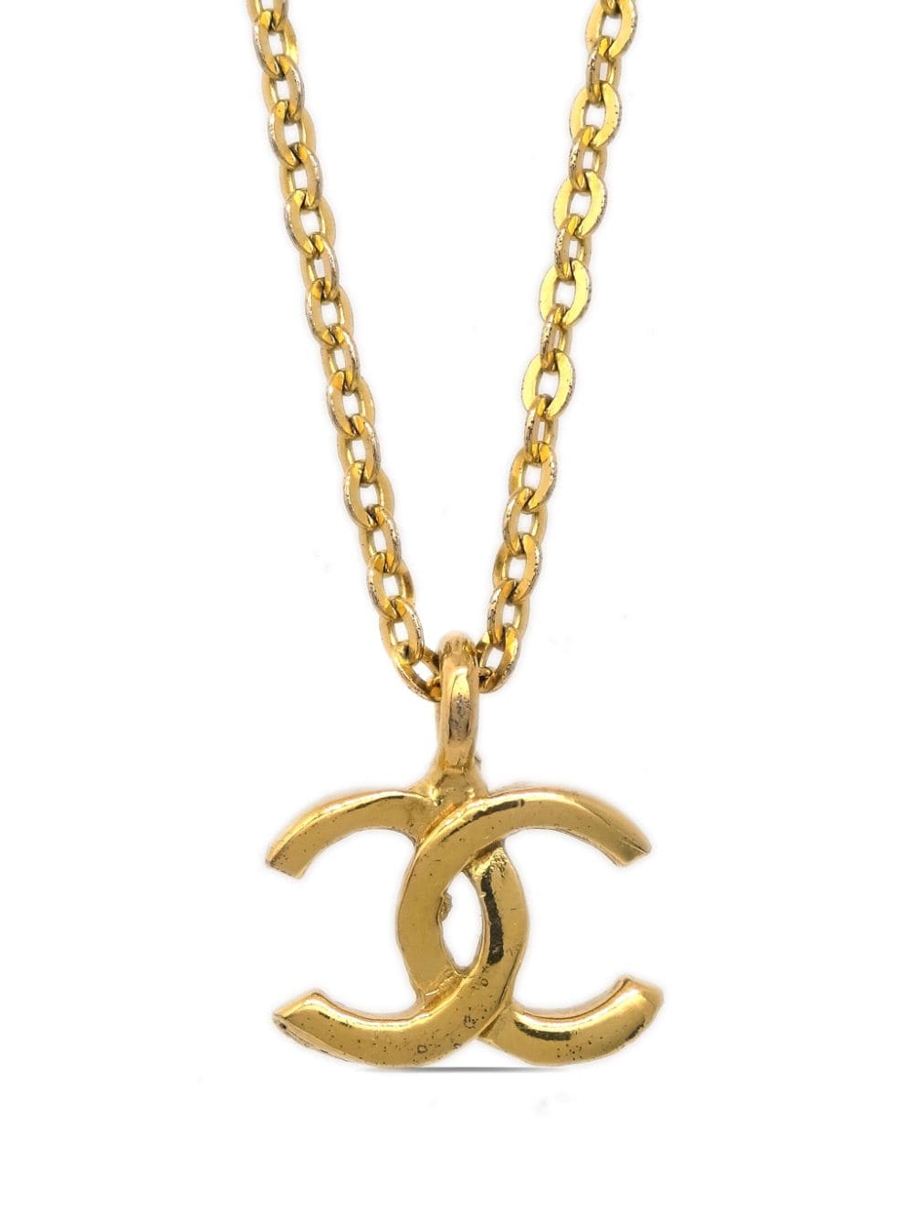 CHANEL Pre-Owned 1982 halsketting met CC bedel - Goud