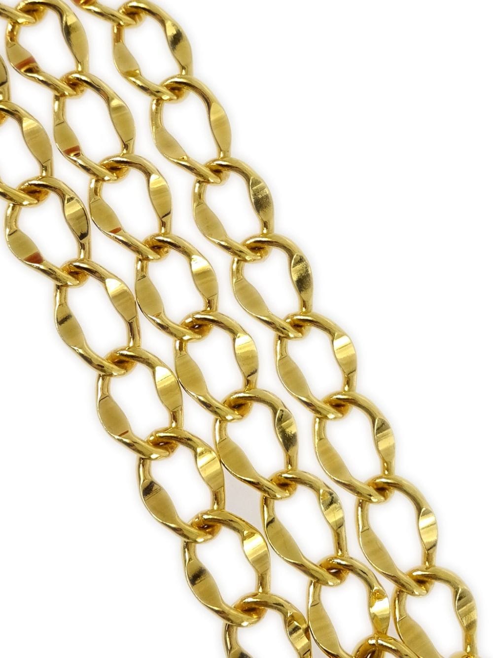 Pre-owned Chanel 1990-2000 Cc Medallion Chain Belt In Gold