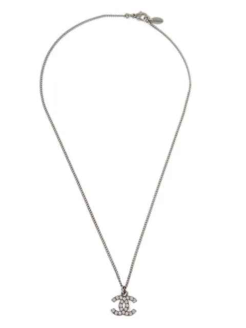 CHANEL Pre-Owned 2011 CC rhinestone-embellished pendant necklace