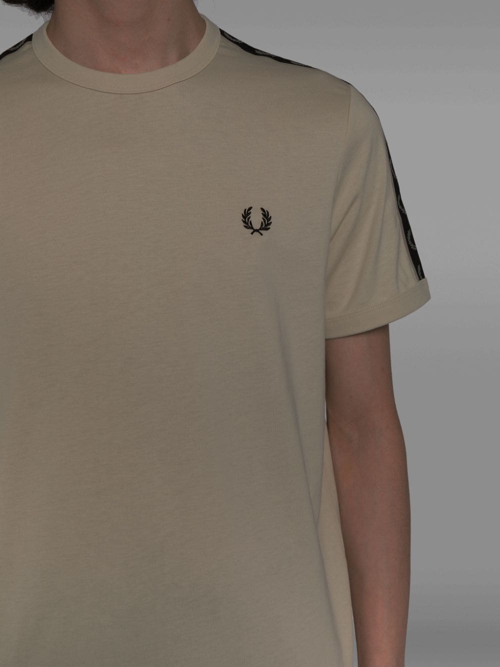 Shop Fred Perry Logo-embroidered Cotton T-shirt In Neutrals