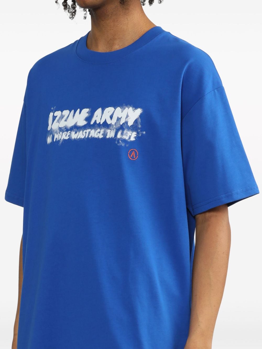 izzue T-shirt met logoprint Blauw