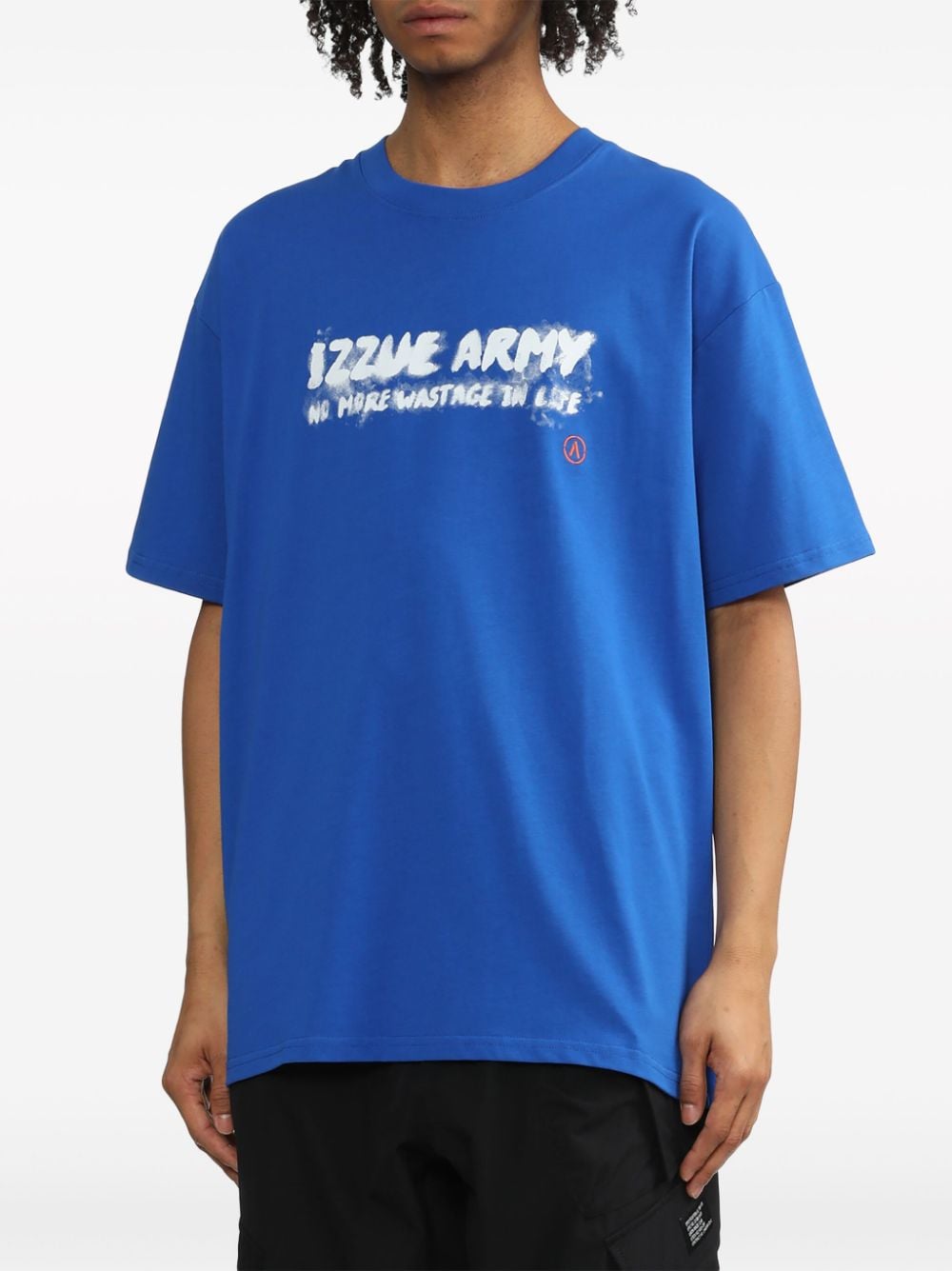 izzue T-shirt met logoprint Blauw