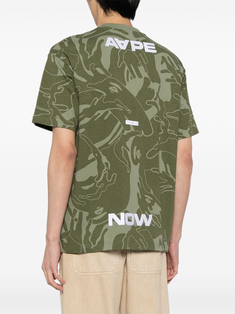 AAPE BY *A BATHING APE T-shirt met camouflageprint Groen