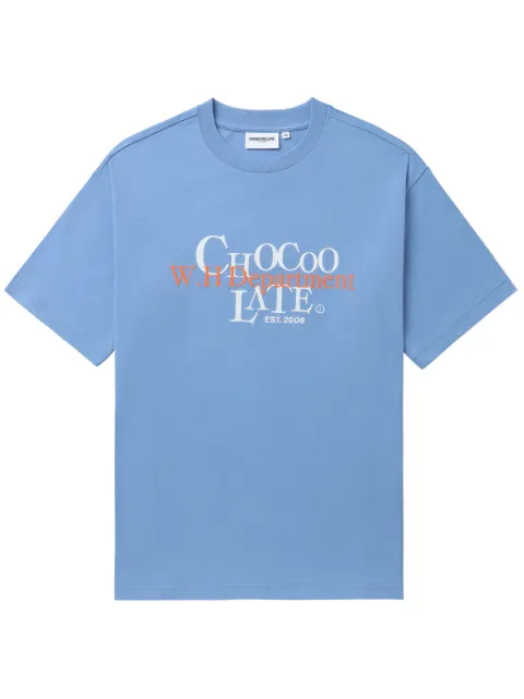 CHOCOOLATE logo-embroidered cotton T-shirt