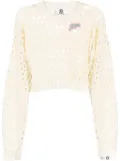 AAPE BY *A BATHING APE® open-knit cropped jumper - White
