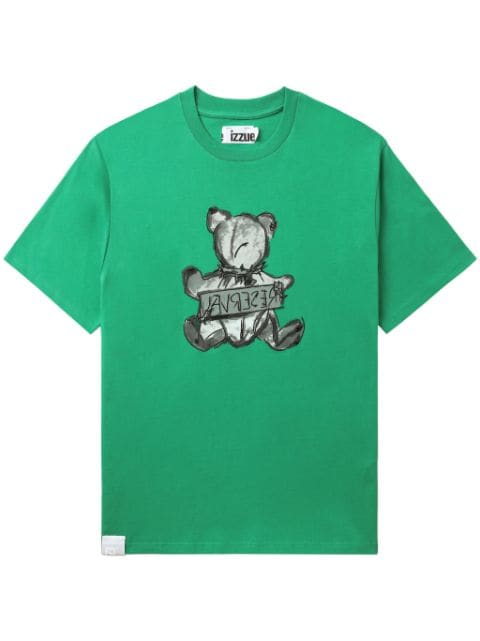 izzue teddy bear-print cotton T-shirt