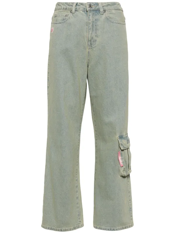 A BATHING APE カーゴ　デニムパンツ AAPE BY *A BATHING APE® ワイド カーゴジーンズ | ブルー | FARFETCH JP