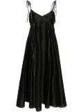 LOVEBIRDS tie-strap silk midi dress - Black