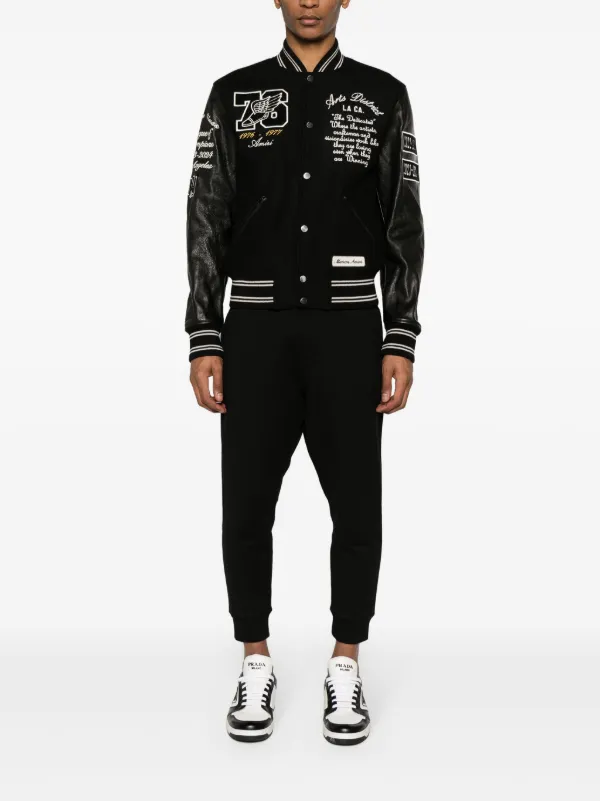 AMIRI Eagle Varsity leather-panelled Bomber Jacket - Farfetch