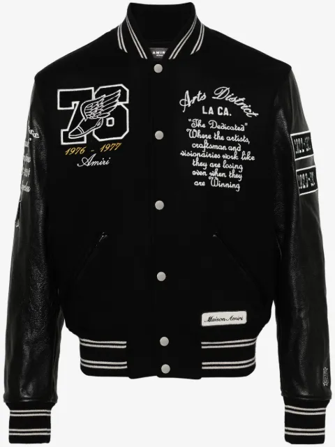 AMIRI Eagle Varsity leather-panelled bomber jacket