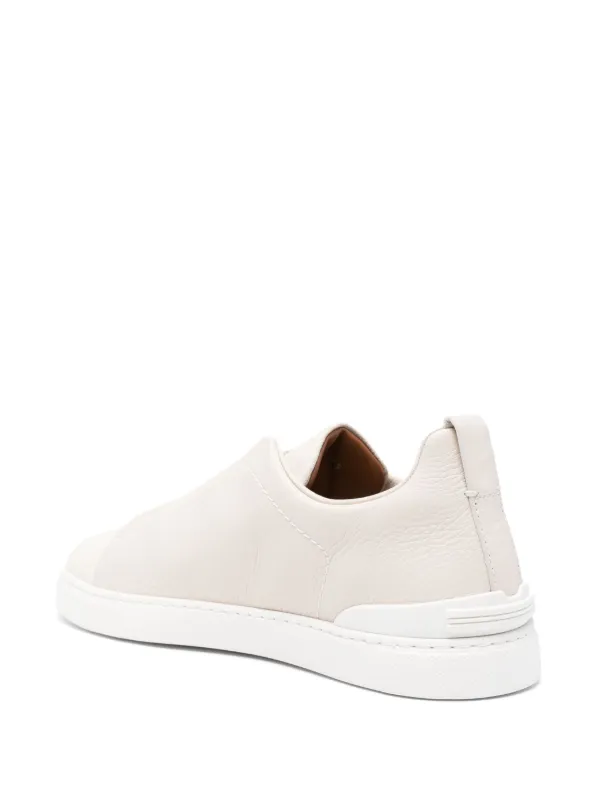 【Zegna】 Triple Stitchレザースニーカー ZEGNA Triple Stitch Sneakers - Brown | VAO Concept Store