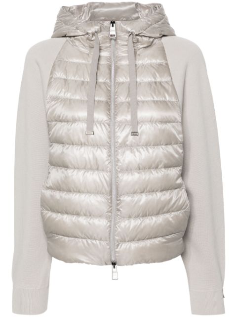 Herno padded-panelled knitted jacket